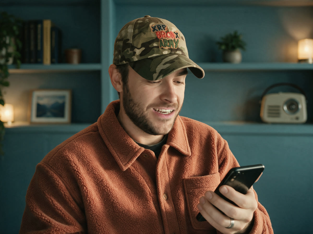 Lewis Jackson showing a result on his phone